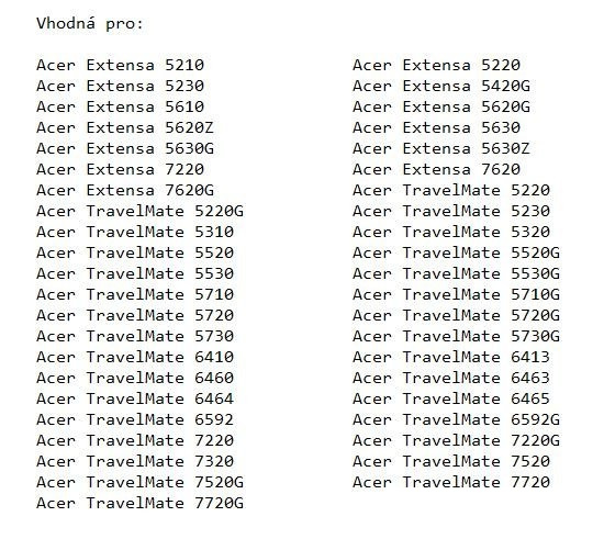 baterie GRAPE32 pro notebooky Acer Extensa,TravelMate (2hod) - 2