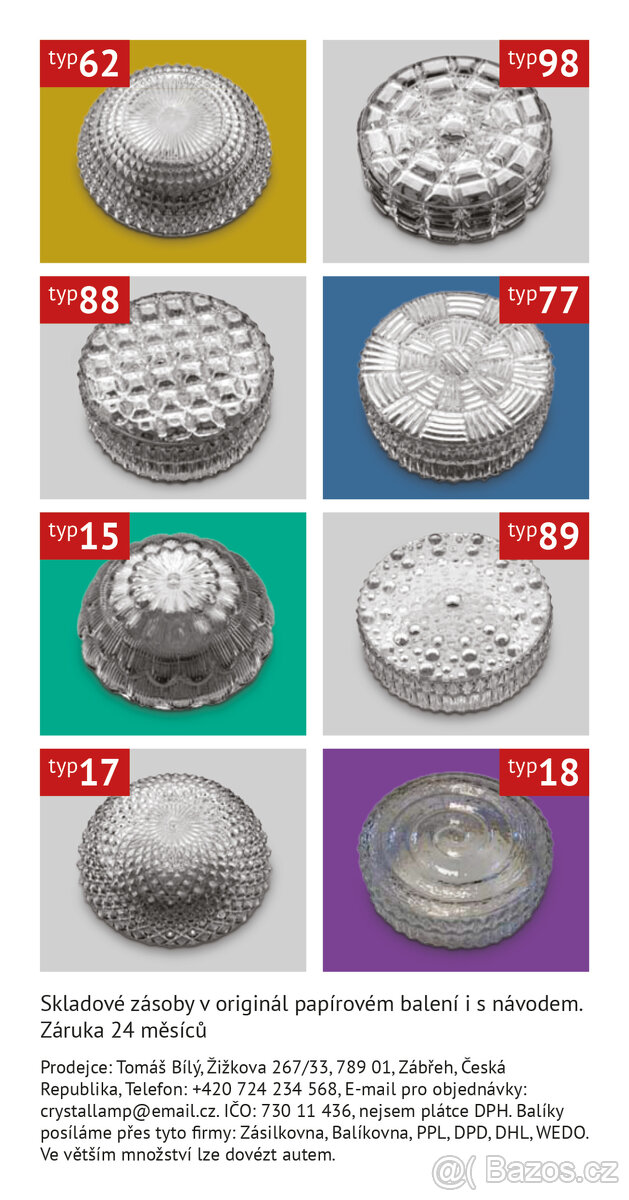 Retro křišťálová svítidla přísazná, na strop i na stěnu, - 2