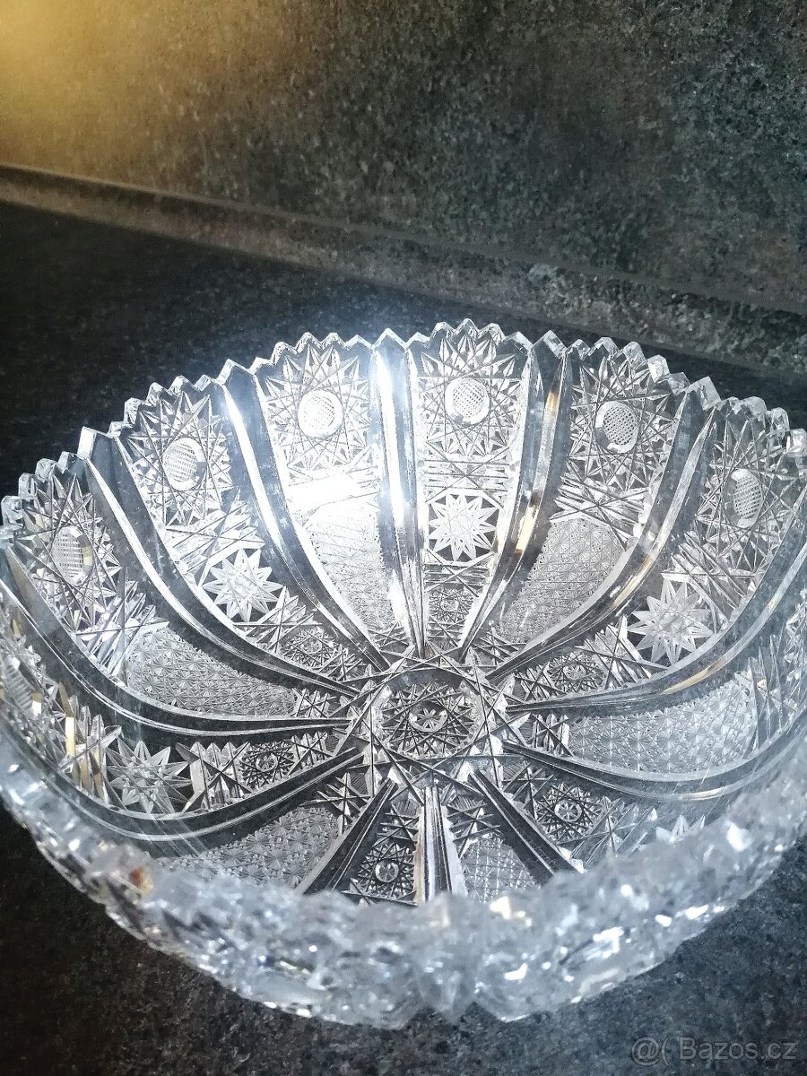 Broušená misa+6 misek.. - 2