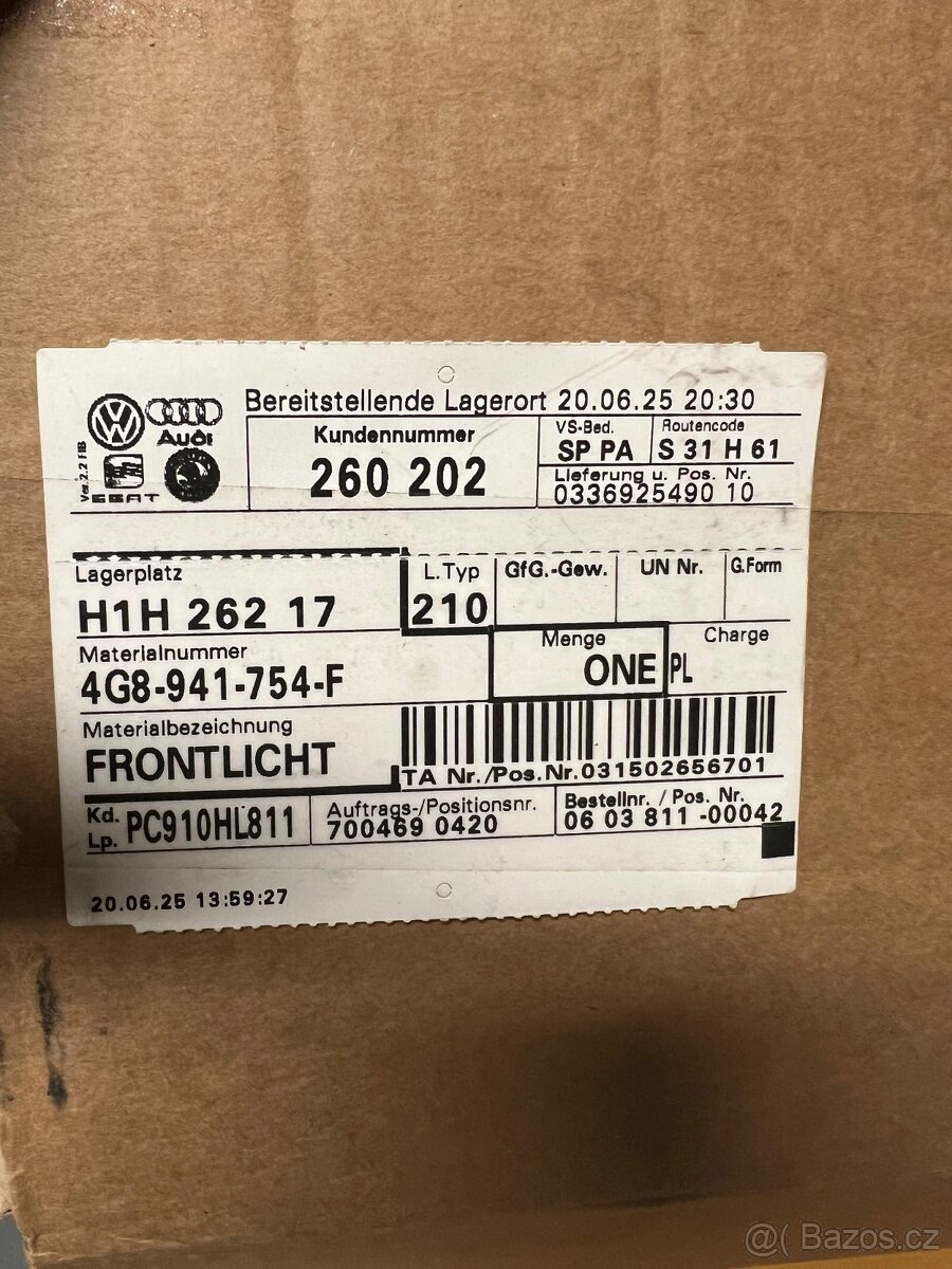 Přední světlo Audi A7 - 4G8941754F - 2