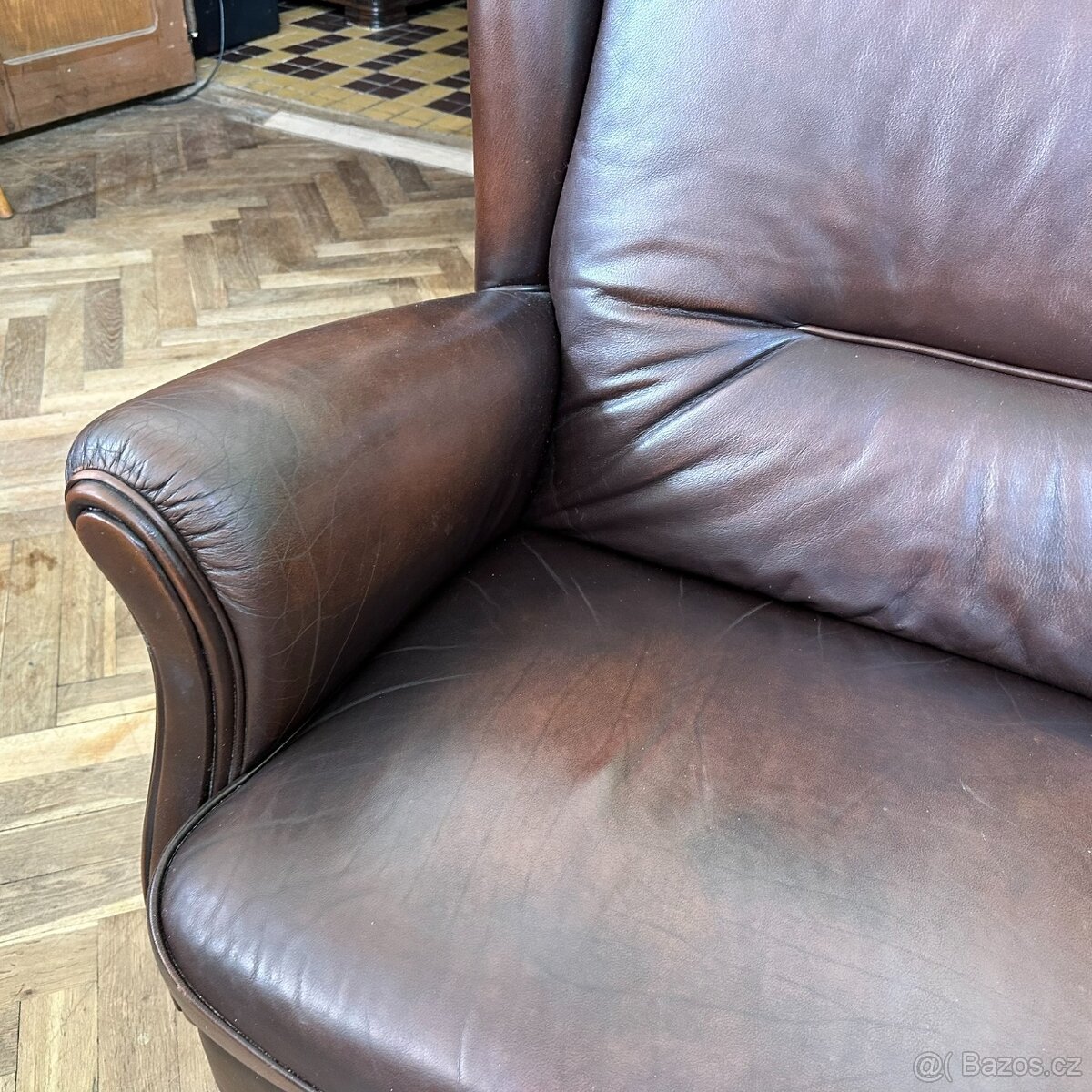 Gauč kůže + dub, Anglie/Belgie - 2