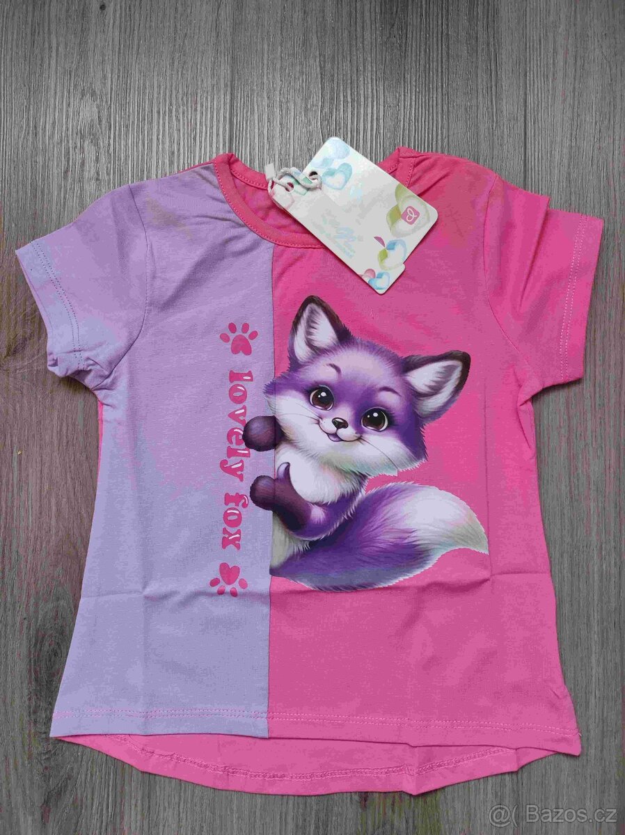 Dívčí triko s liškou Kugo bavlna nové - 2