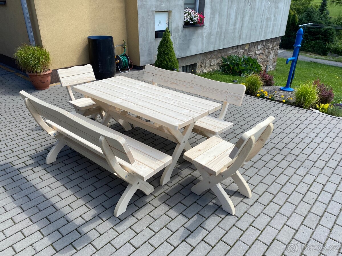 Zahradní posezení stůl a lavice - 2