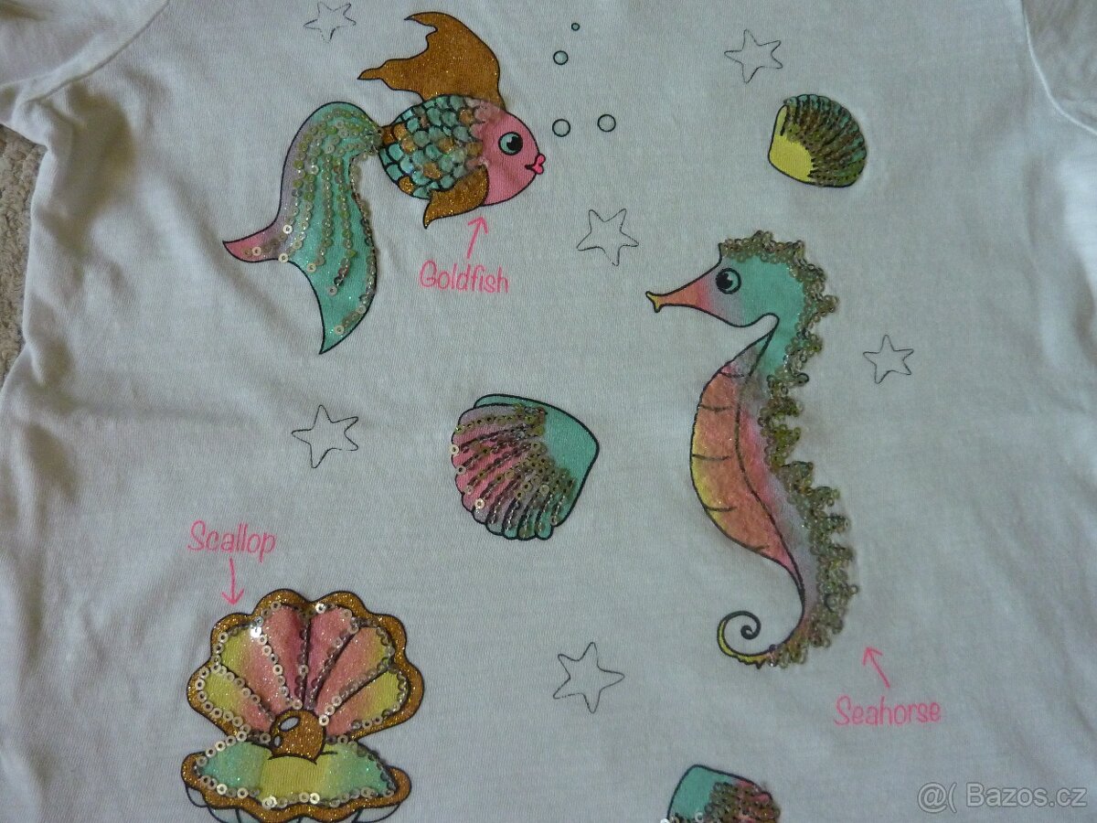 Tričko s flitry, vel.128 - 2