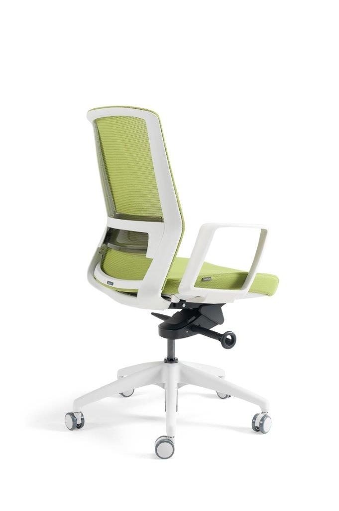 Kancelářská židle - nerozbalený vzorek, zelená, bílá kostra - 2