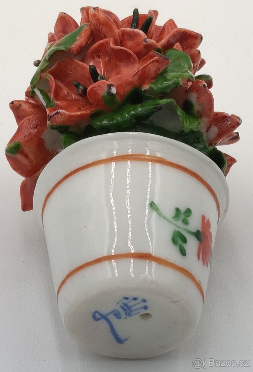 Krásná stará porcelánová kytička 6cm - Velice roztomilá - 2