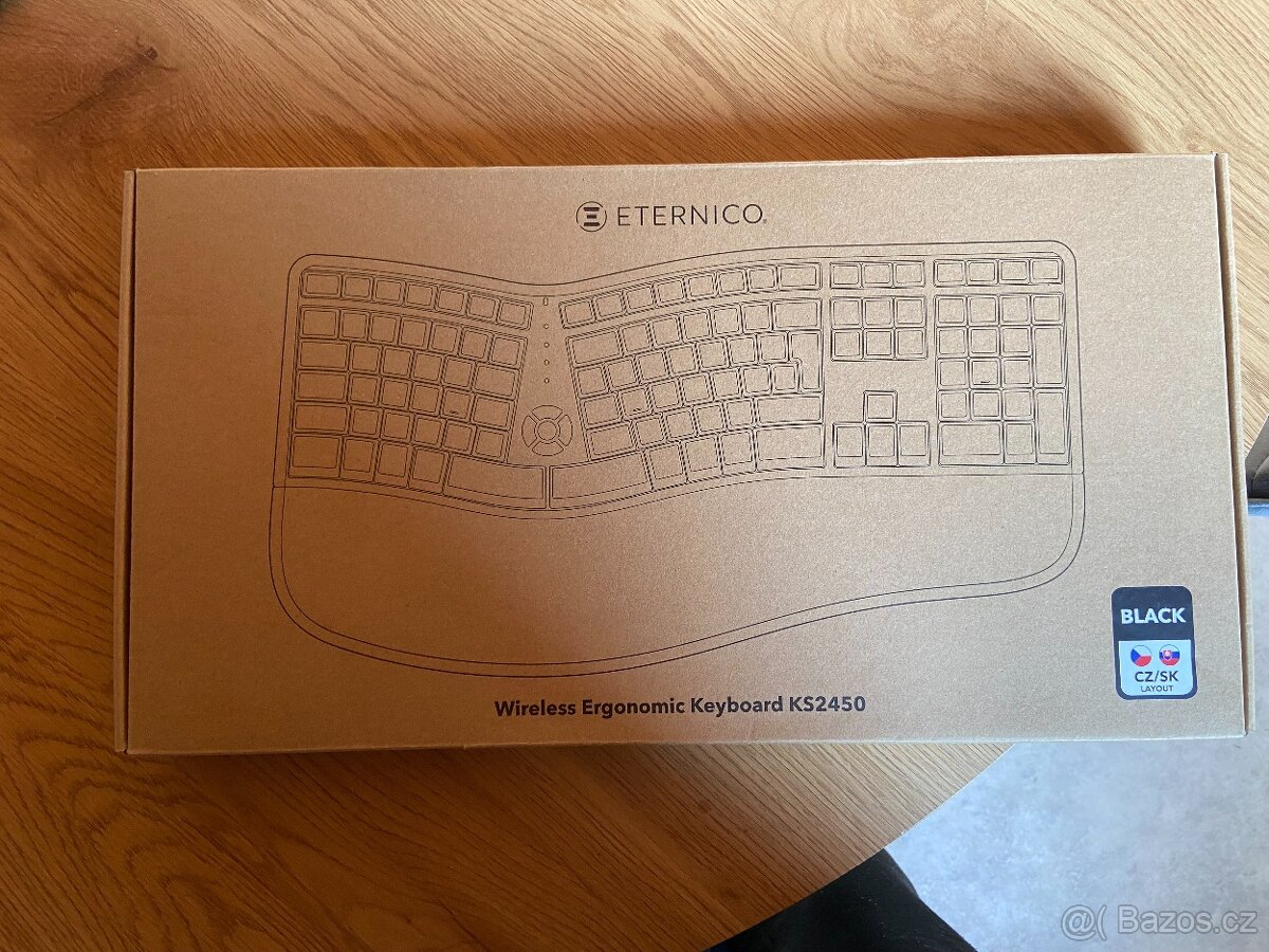 Bezdrátová ergo klávesnice Eternico KS2450 černá - 2
