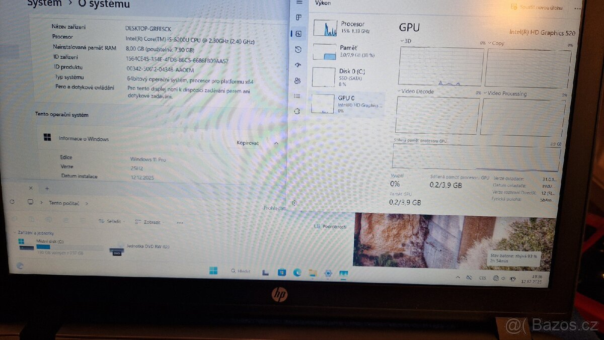 HP ProBook 450 G3, i5, 8GB RAM, 250GB SSD - 2