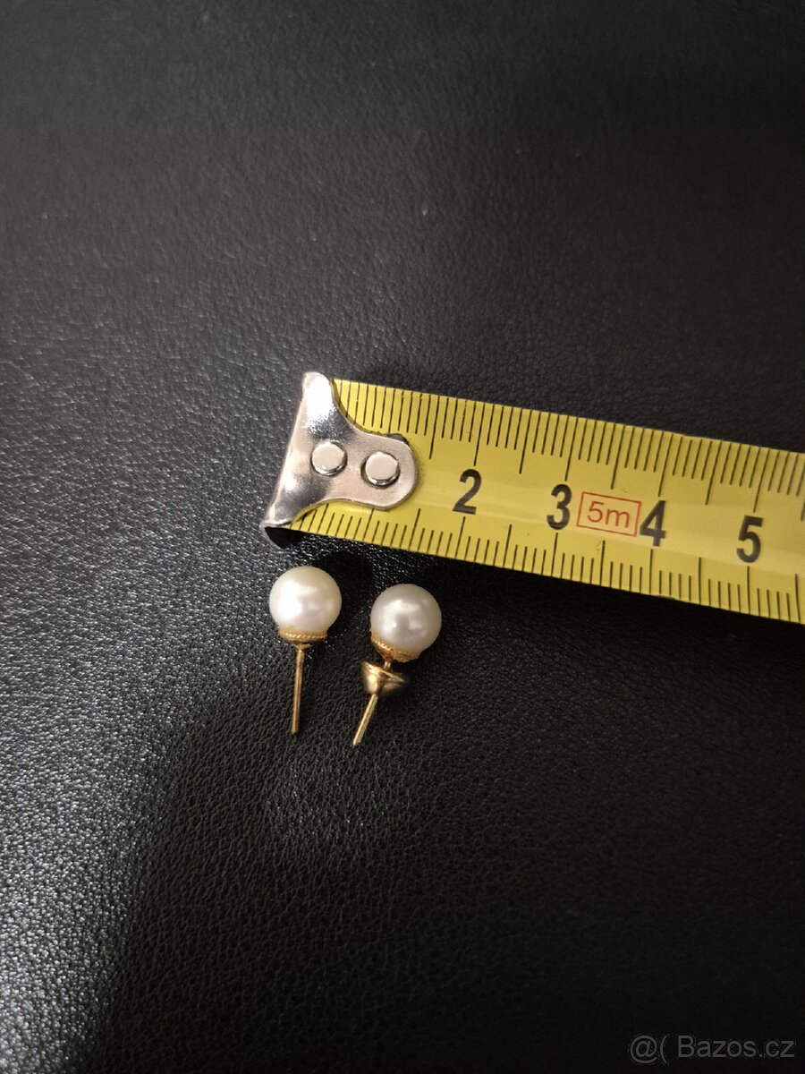 Náušnice perly se zlatem - 2