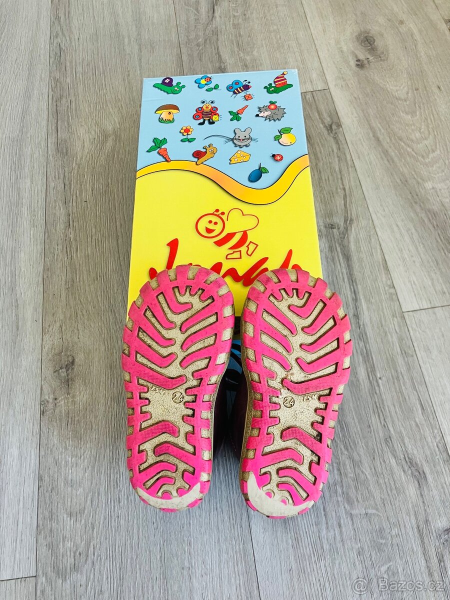 Celokožené kotníčkové boty - vel. 24 - 2