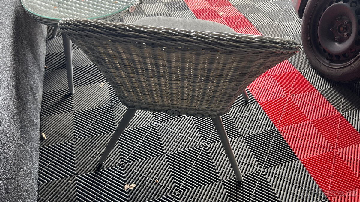 Ratanový set 2x křeslo + stolek - 2