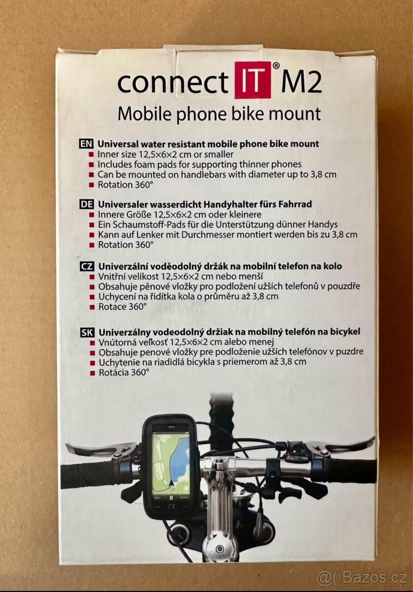 Držák na mobil Connect IT na kolo M2 (12 x 6 x 1,5 cm) (CI-1 - 2