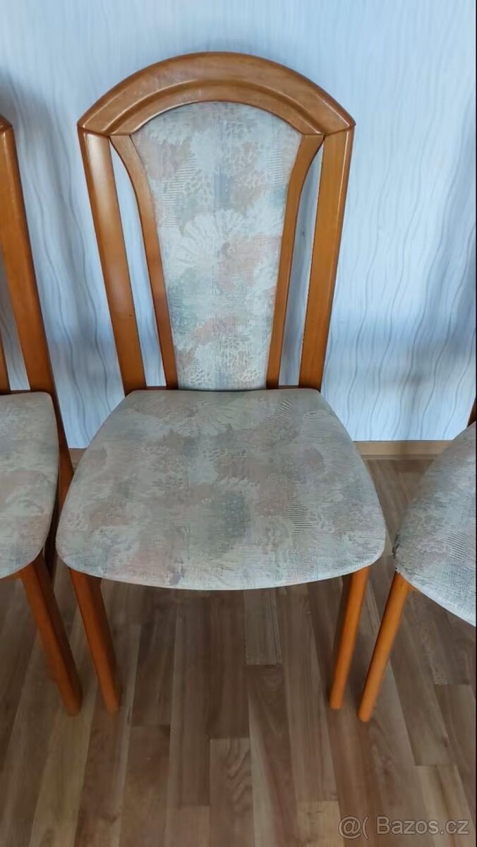 Židle jídelní masivní 4 ks - pěkný stav - 2