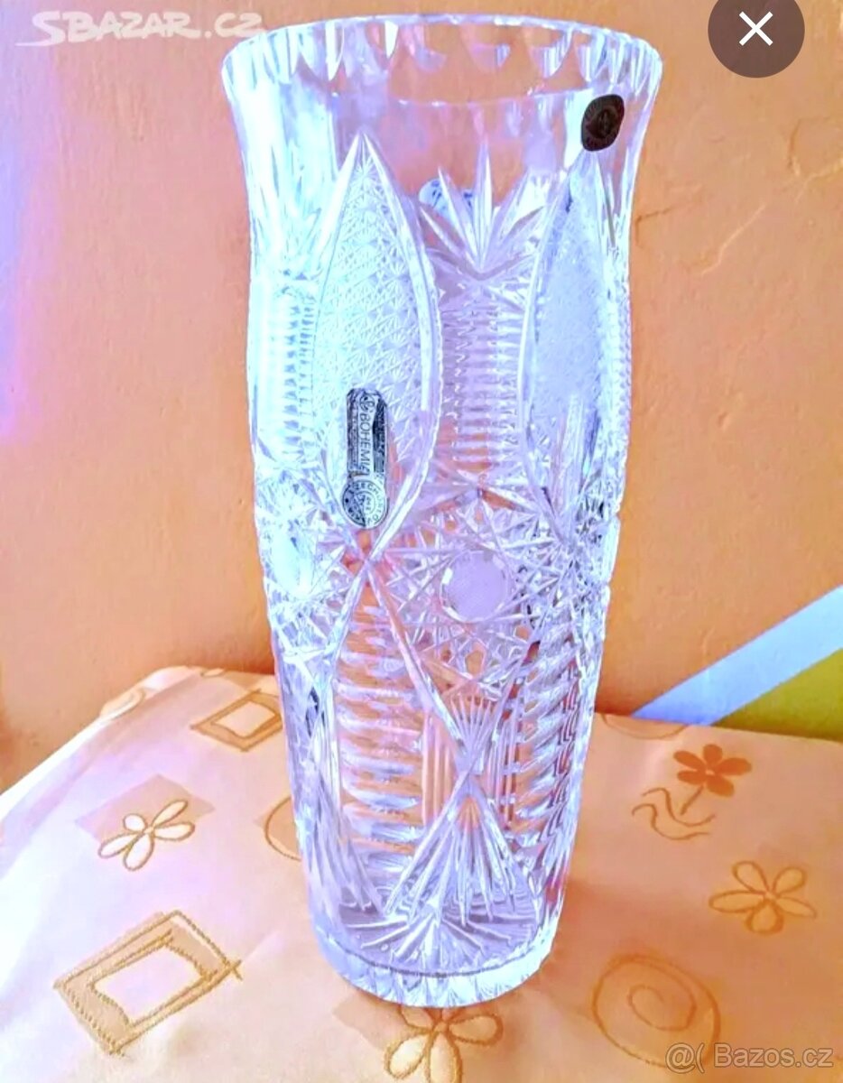 Broušená váza český křišťál, Bohemia Glass - 2