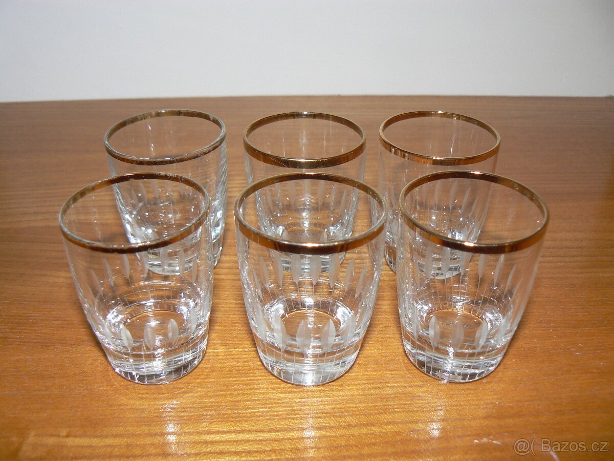 RETRO SADA pozlacených skleniček - 12 kusů - 2