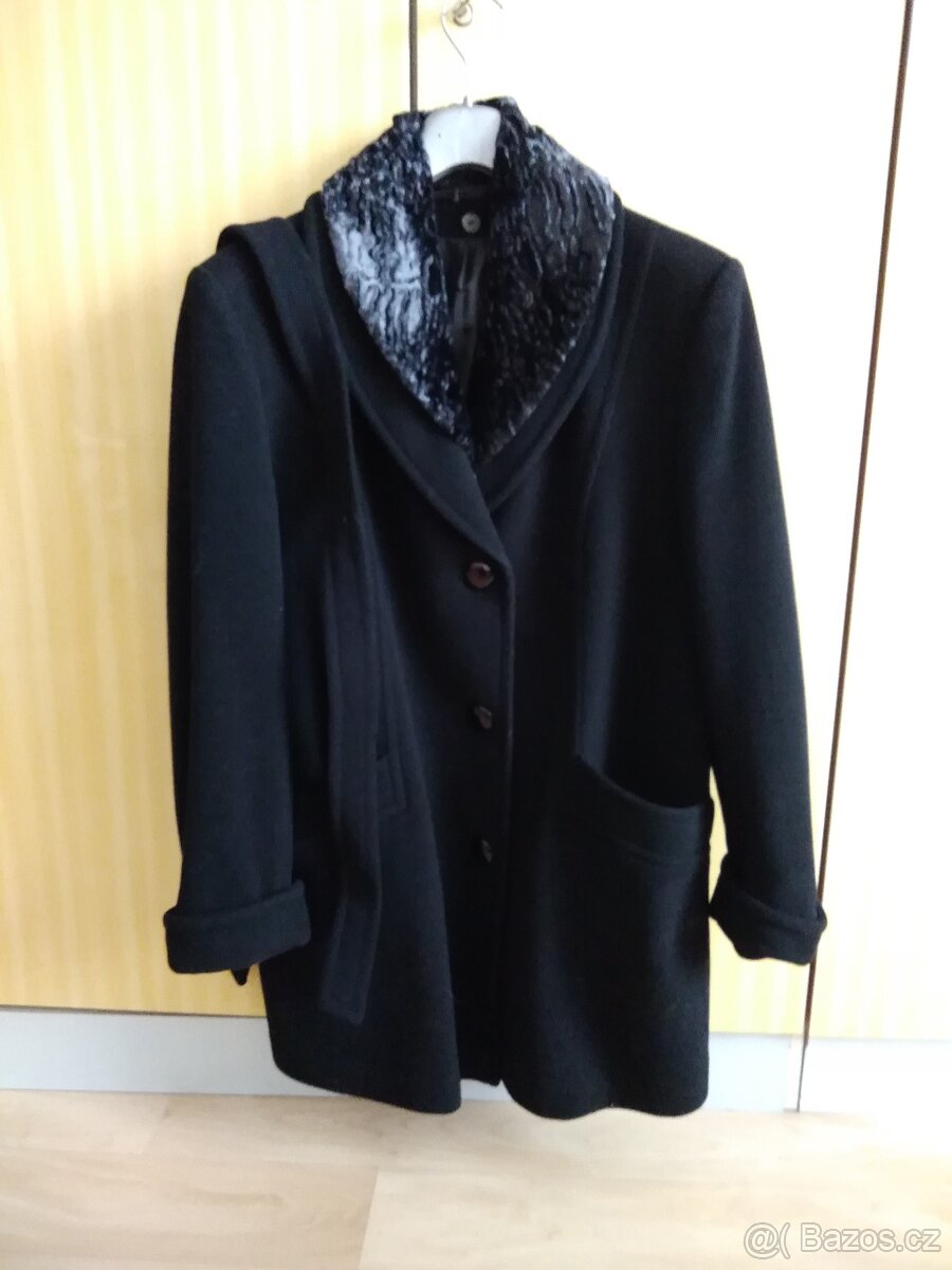 Kašmírový dámský černý kabát - 2