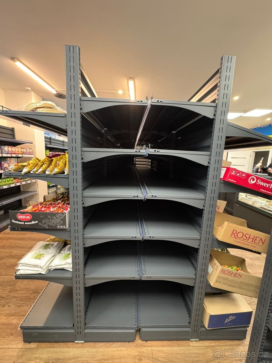 Obchodné regály - antracit - 2