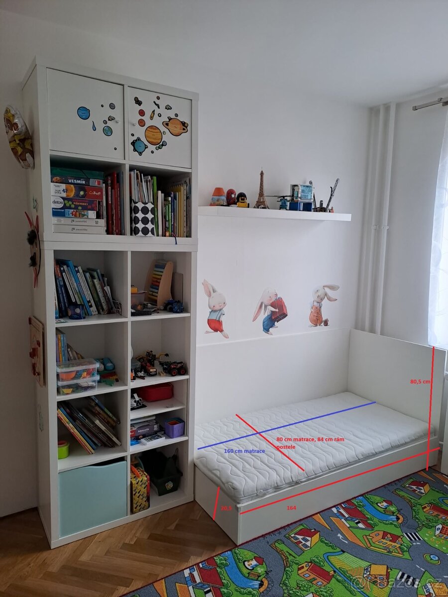 Nábytek - dětská postel cca 160x80 + IKEA KALLAX - 2