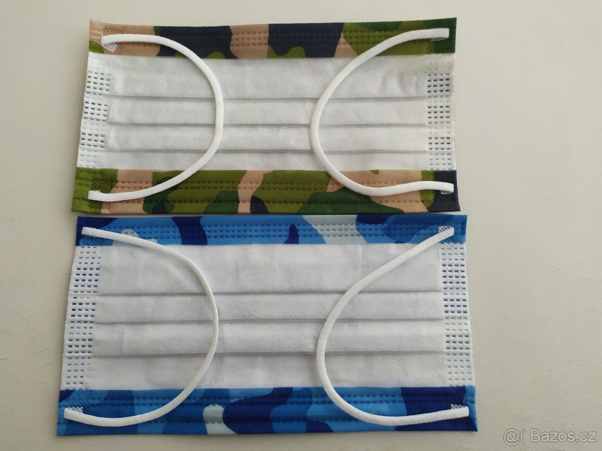 roušky jednorázové vojenské - 50 KS - 2 barvy - 2