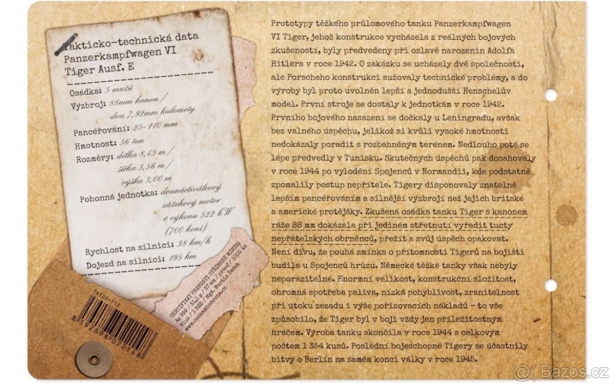 Obrněná technika - PzKpfw VI Tiger proof, stříbrná mince - 2