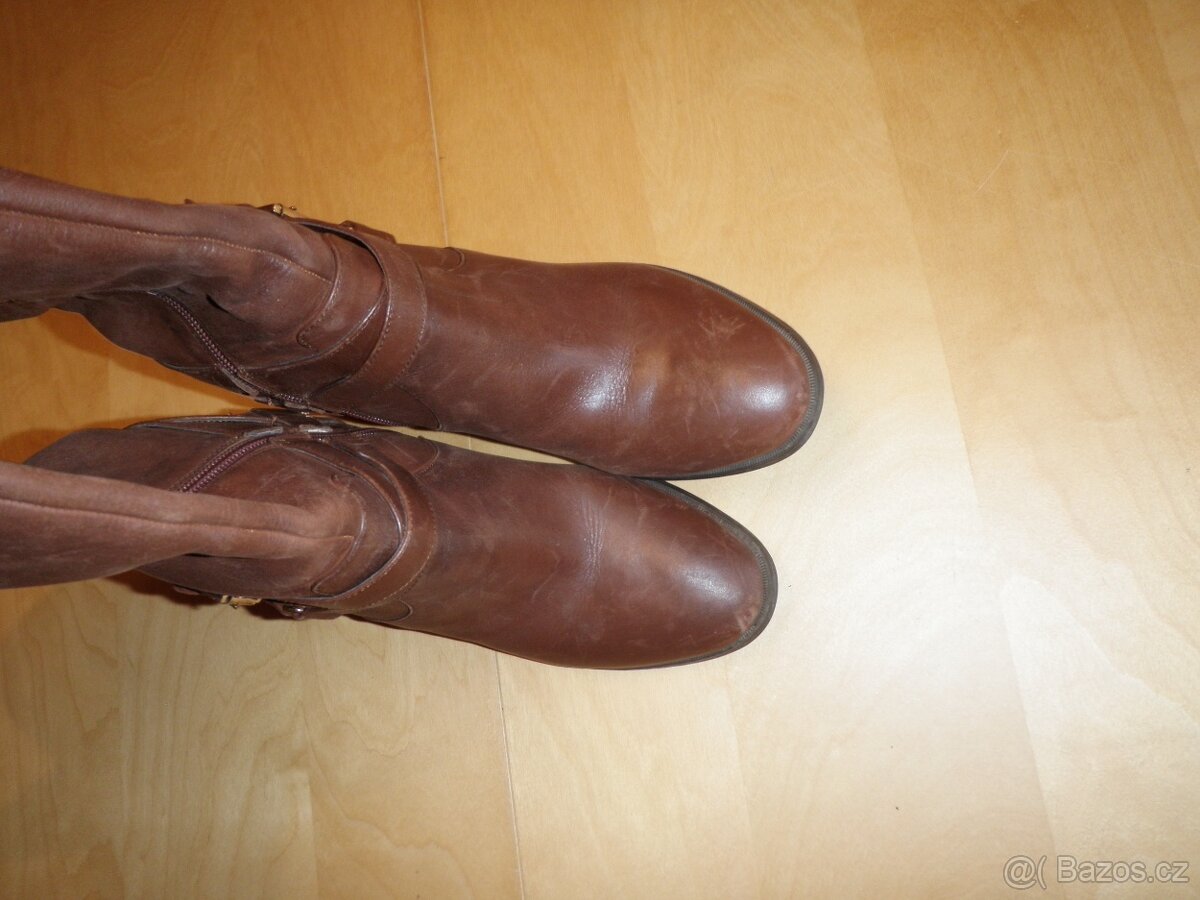 kožené kozačky zn. Tommy Hilfiger - vel. 38 - 2