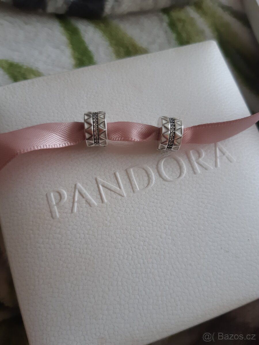 Stříbrné klipy originál Pandora - 2