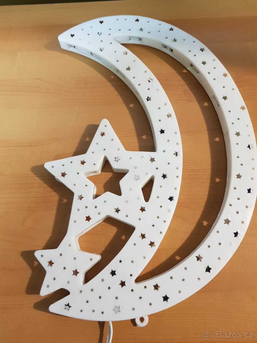 Svítící dekorace Měsíc s hvězdičkami - 2