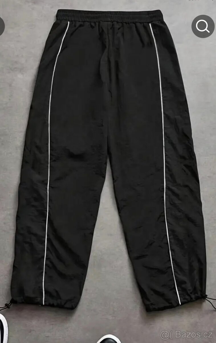 Černé kalhoty šusťák - 2