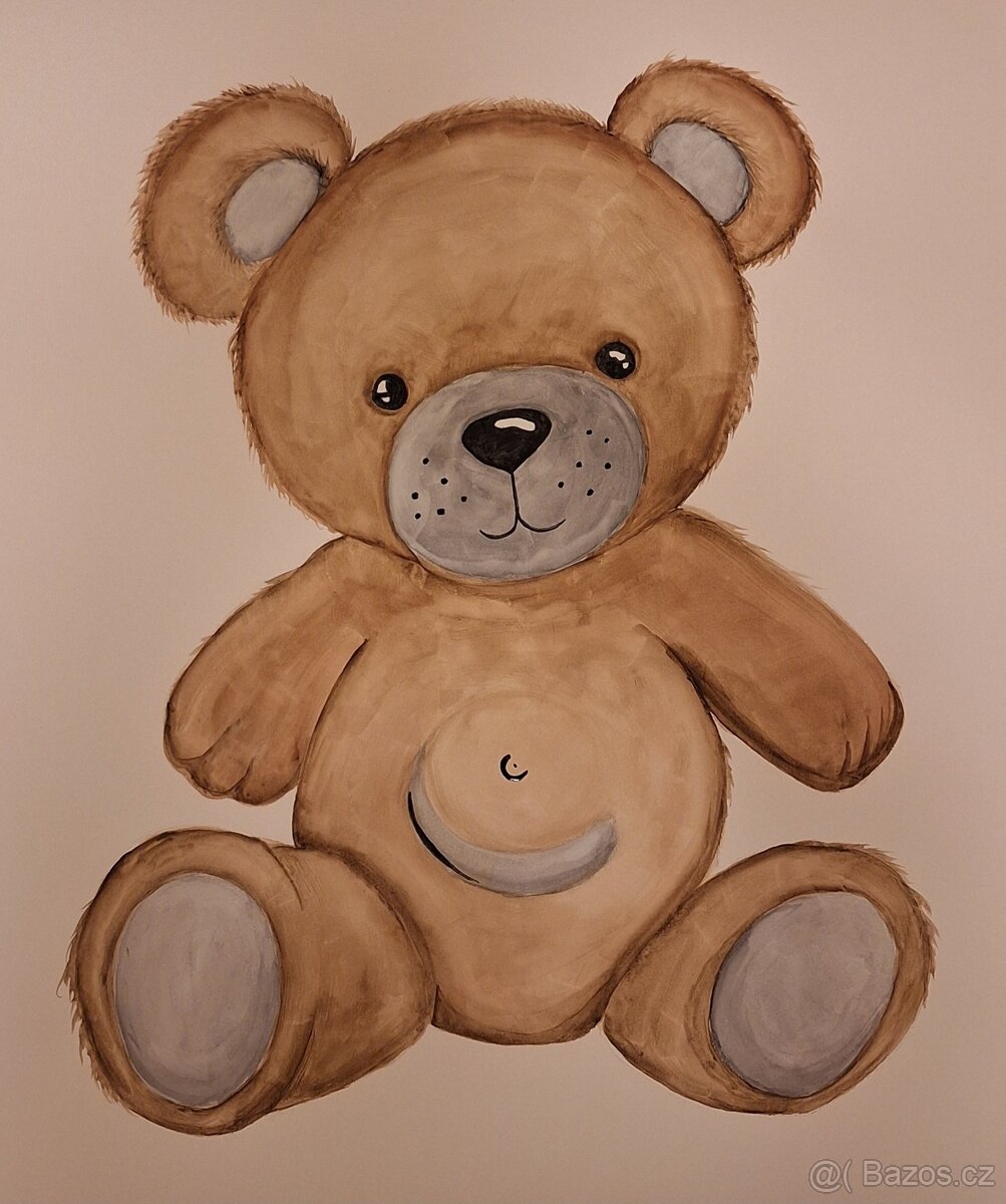 Obraz medvěda - akvarel (86x76) - 2