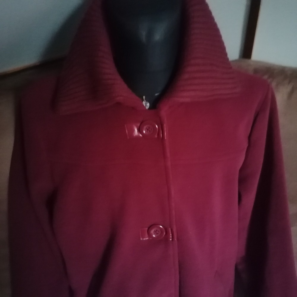 Vínový teplý kabátek vel.44-46 - 2