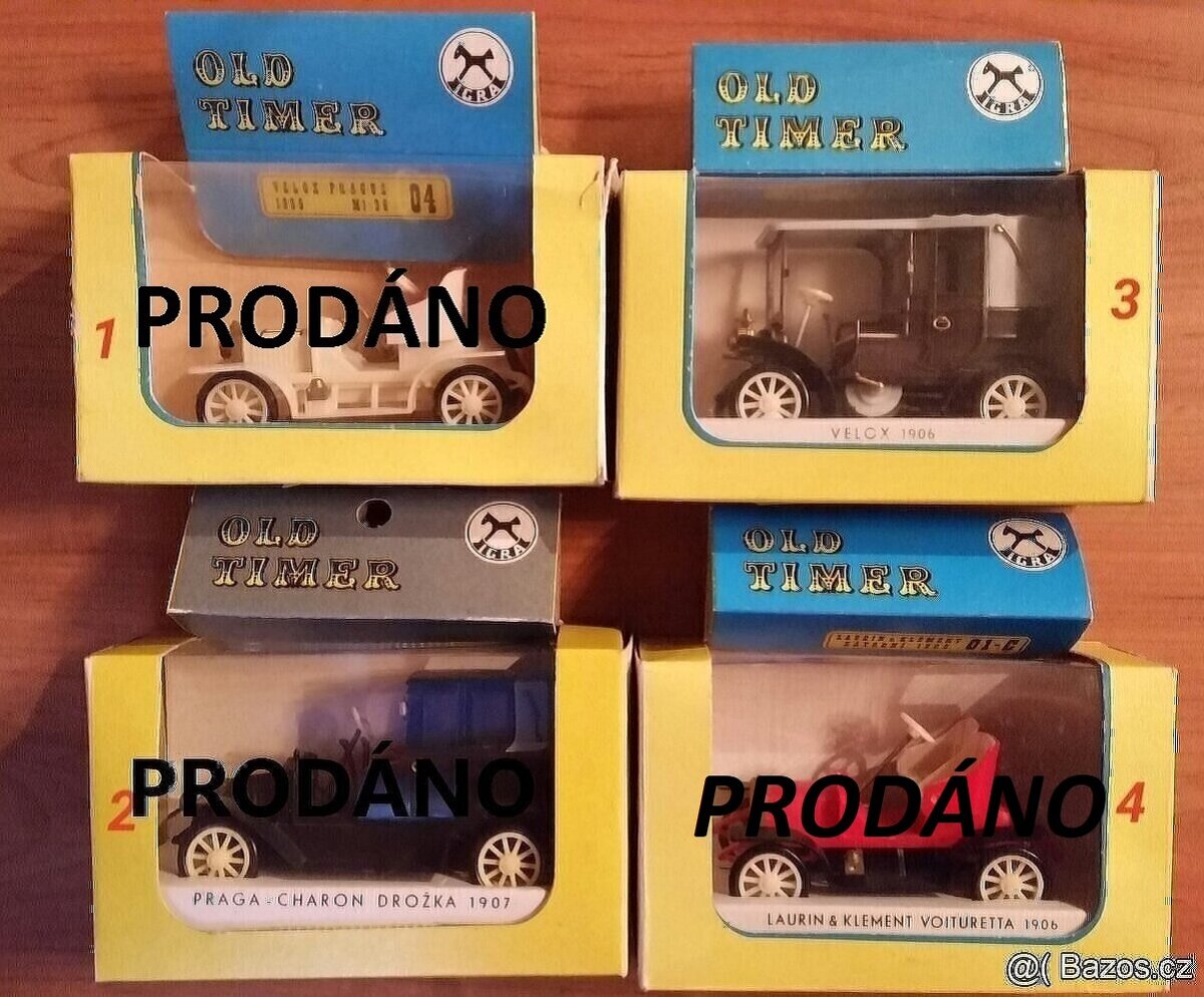 Igra Old timer - stará autíčka s krabičkami 10 ks - 2