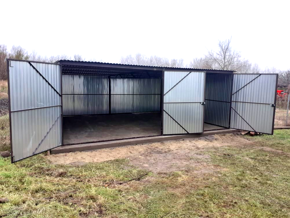 Plechová garáž 6x5 m - 2