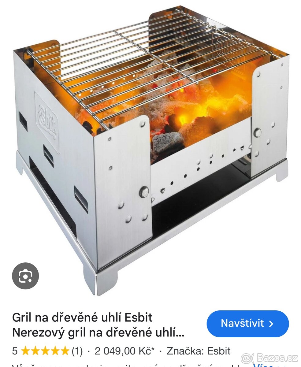 Campingový skládací gril Esbit na dřevěné uhlí - 2