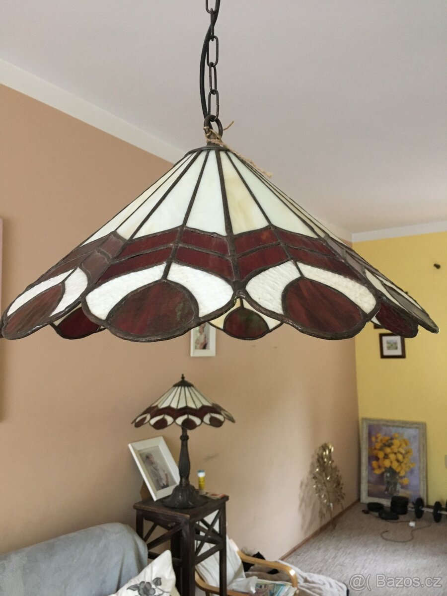 Lustr-stropní svitidlo-lampa- vitráž - 2