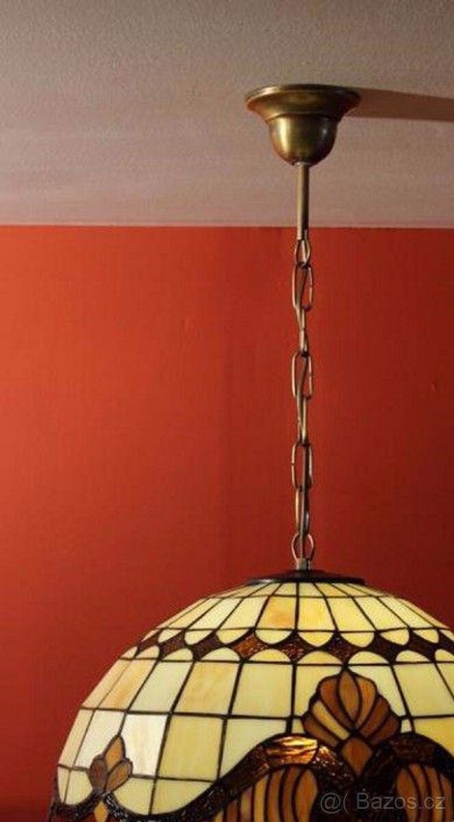 Vitrážový Tiffany lustr o průměru 41 cm-nový - 2