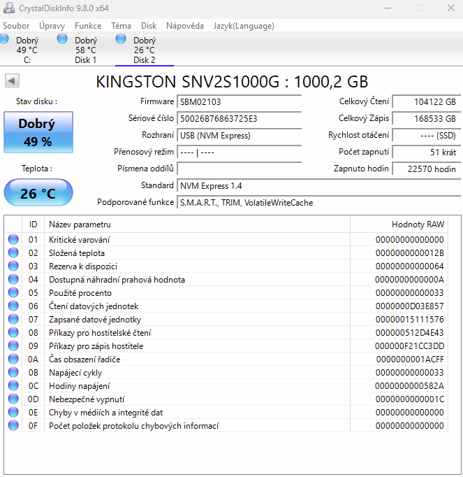 NVMe M.2 disk Kingston SNV2S/1000G - 2