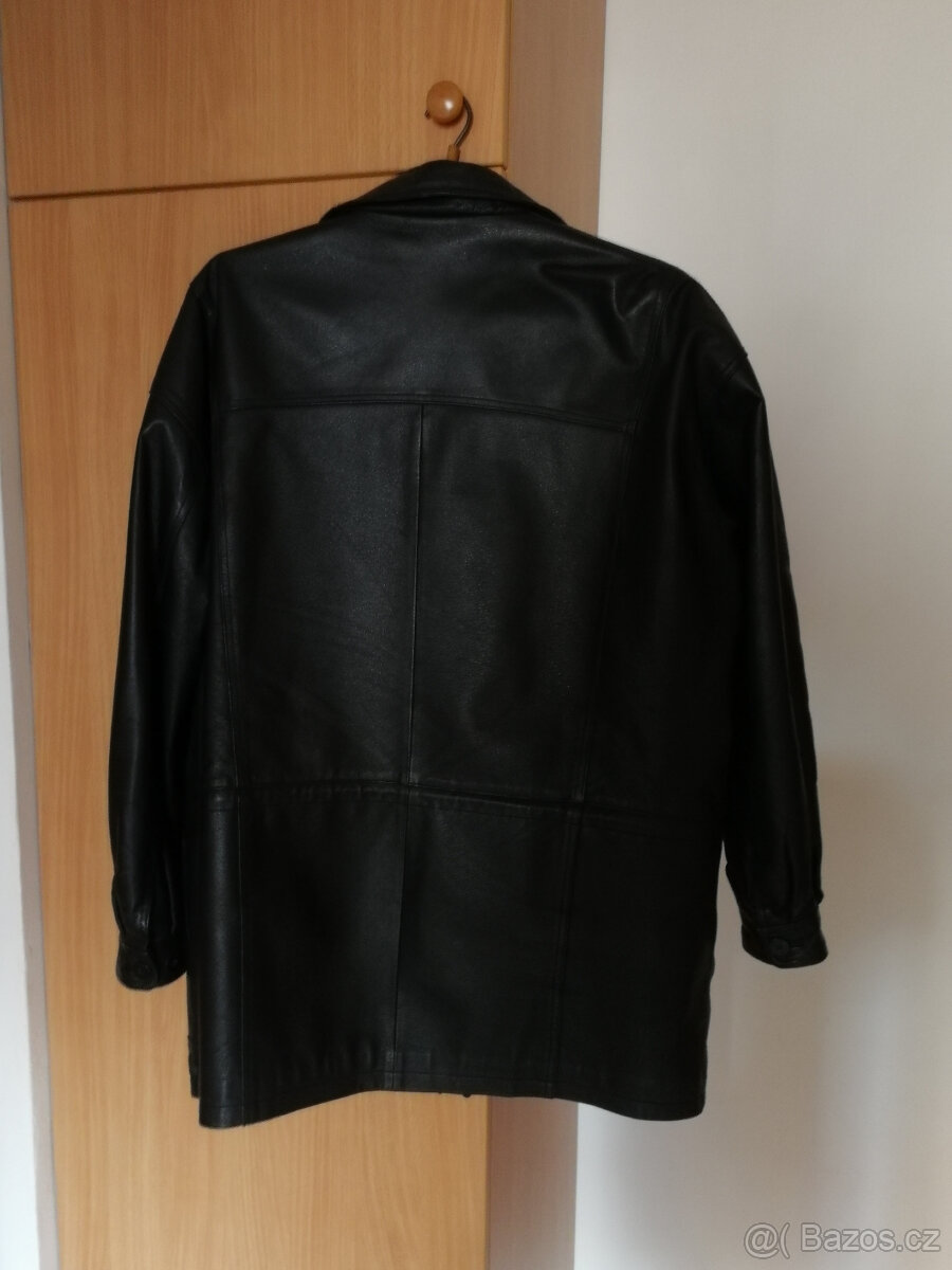 Černá kožená bunda -velikost 54 - 2