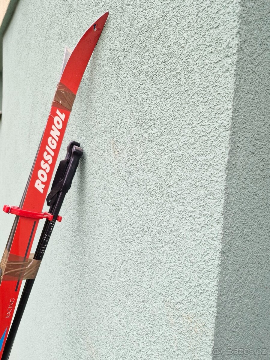 Běžky Rossignol (červené), hůlky a sjezdové boty nadměrná ve - 2