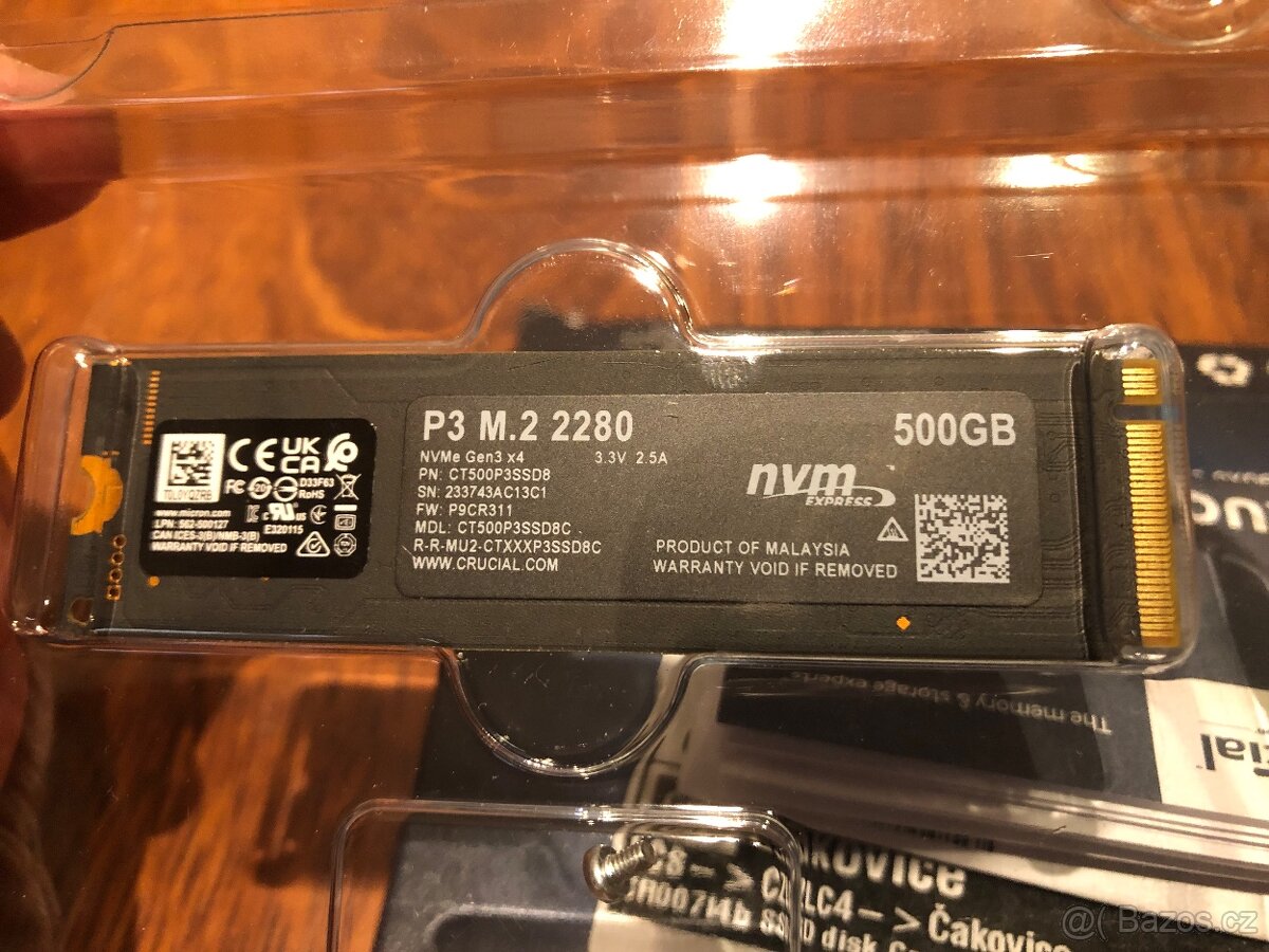 SSD disk Crucial P3 500GB | 98% | záruka - 2
