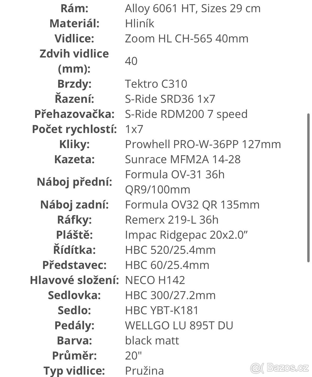 Dětské kolo Head RIDOTT II 20 black matt - 2