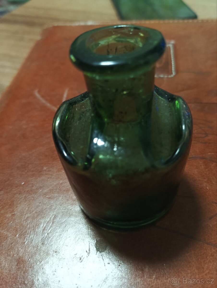Stará lahvička na inkoust tušové sklo - 2