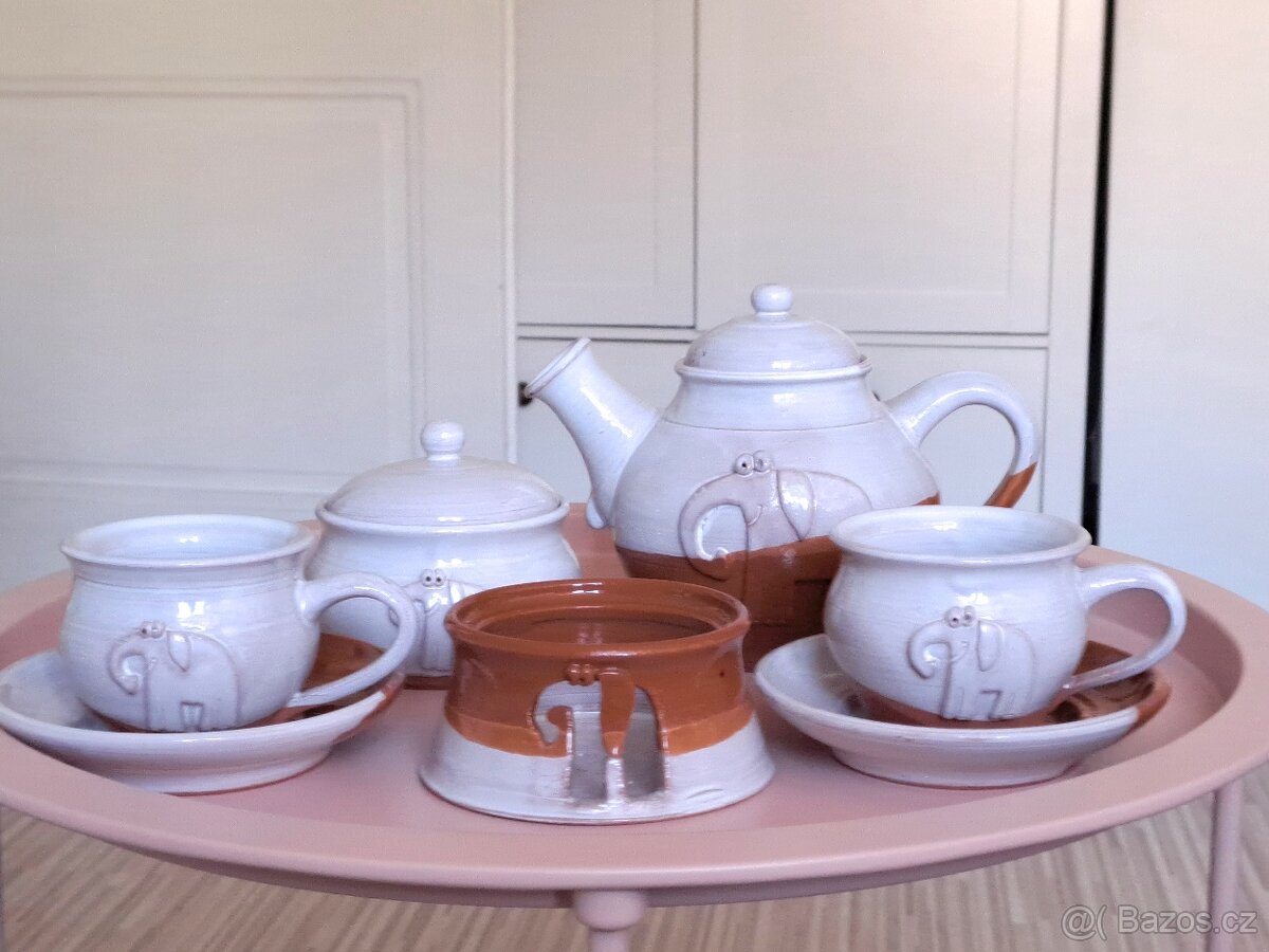 Souprava keramika na čaj / kávu - motiv SLON - 2