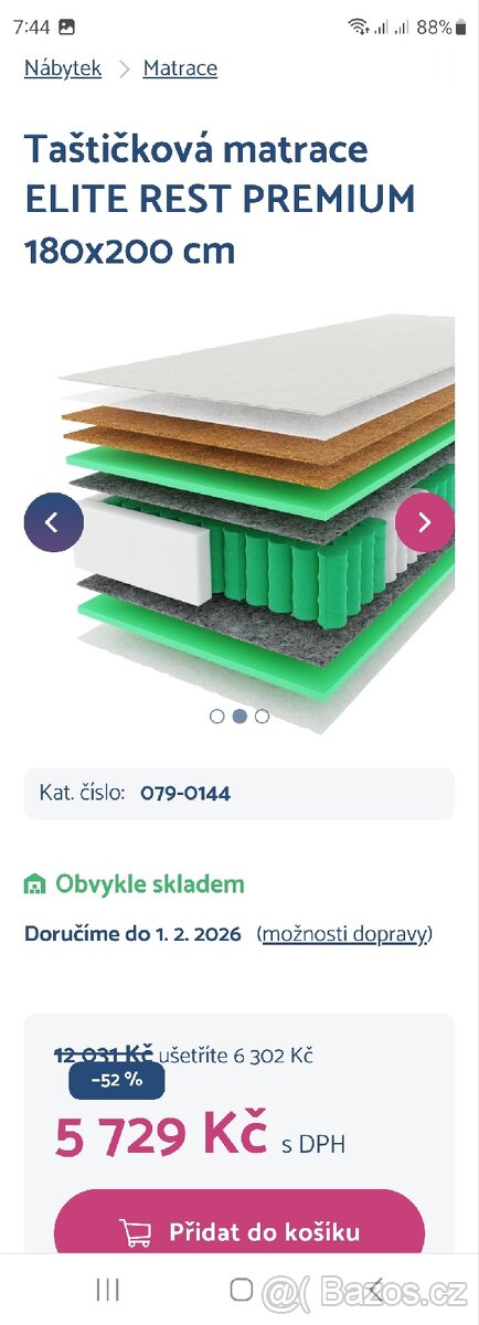 NOVÁ TAŠTIČKOVÁ MATRACE 180x200 - 2