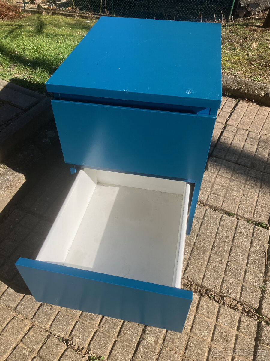 Komoda Malm se 2 zásuvkami, modrá - 2