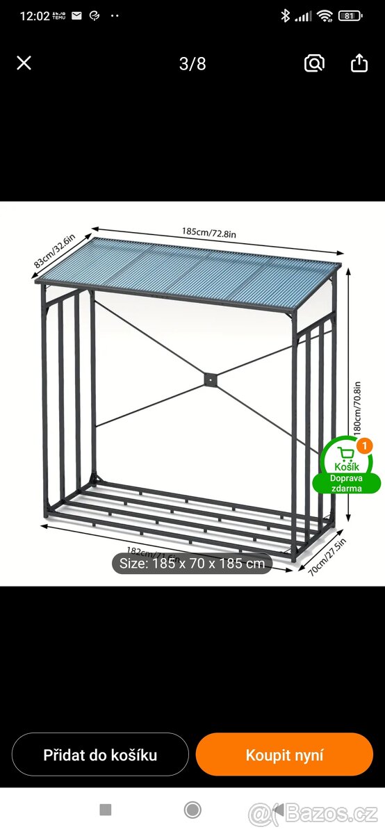 Stojan na dřevo - dřevník - 2