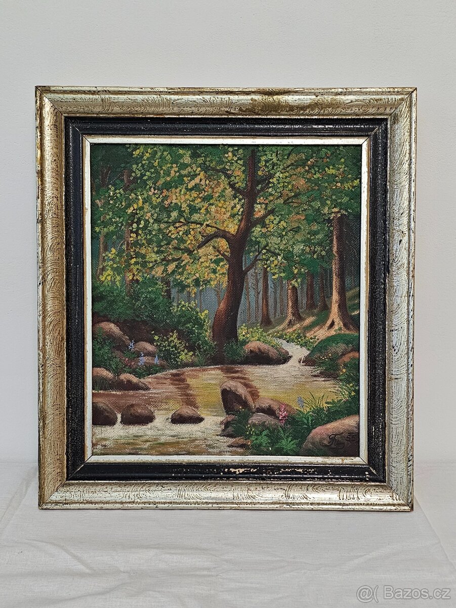 Starý obraz - lesni potok - 2