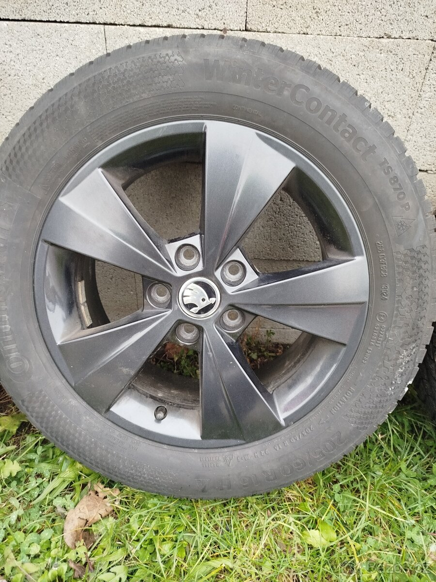 ALU kola Škoda 16” + zimní pneu Continental – TOP STAV 🔥 - 2