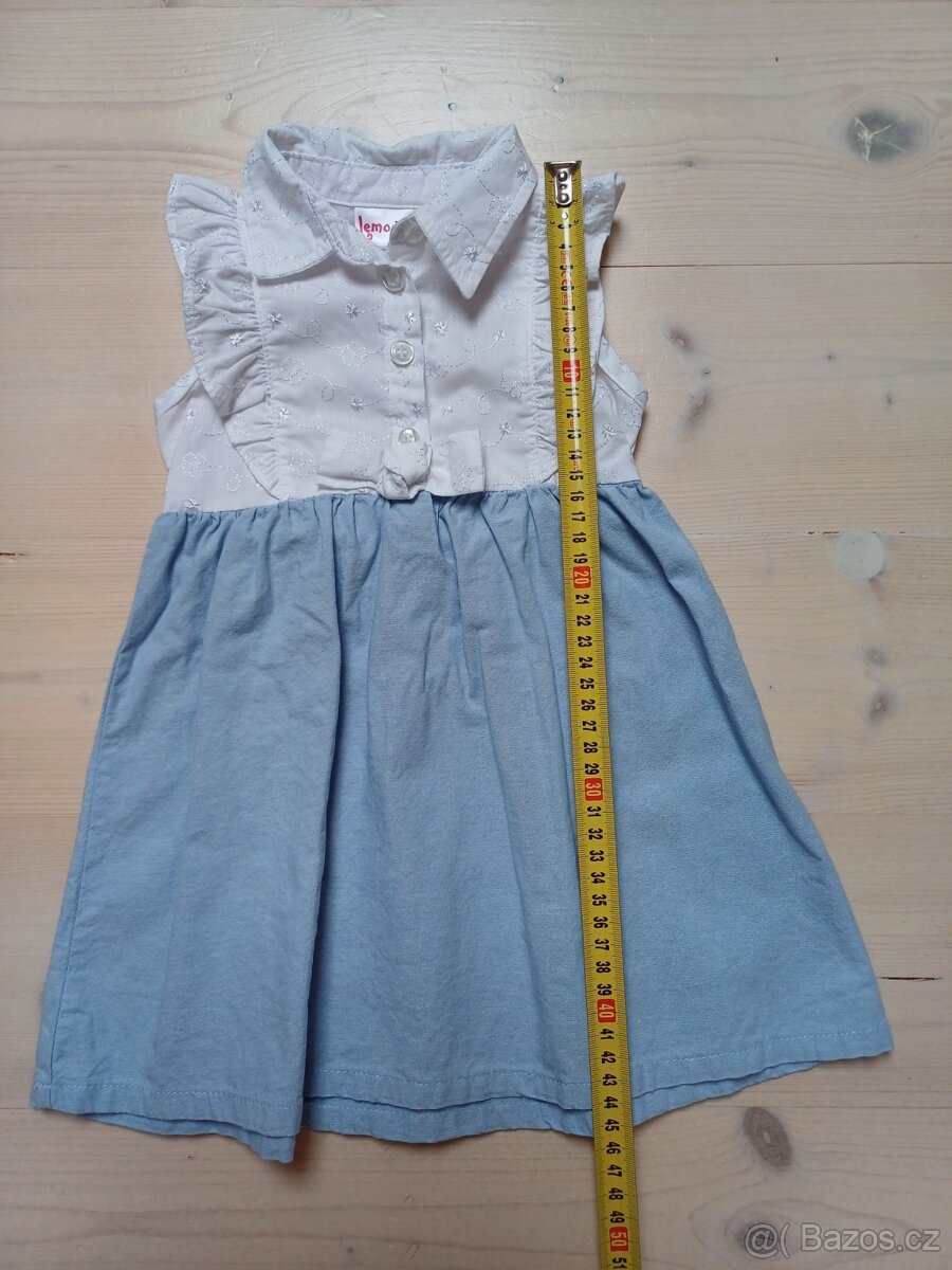 Bílomodré šaty vel 86 - 92 - 2
