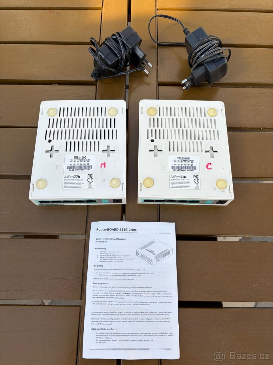 Prodám 2x MikroTik RouterBOARD 951G-2HnD - 2