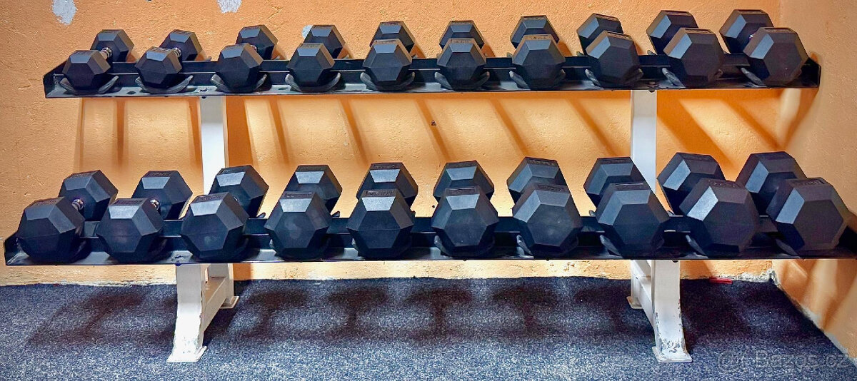 jednoručky činky - HEXA - sada 385kg (bez stojanu) - 2